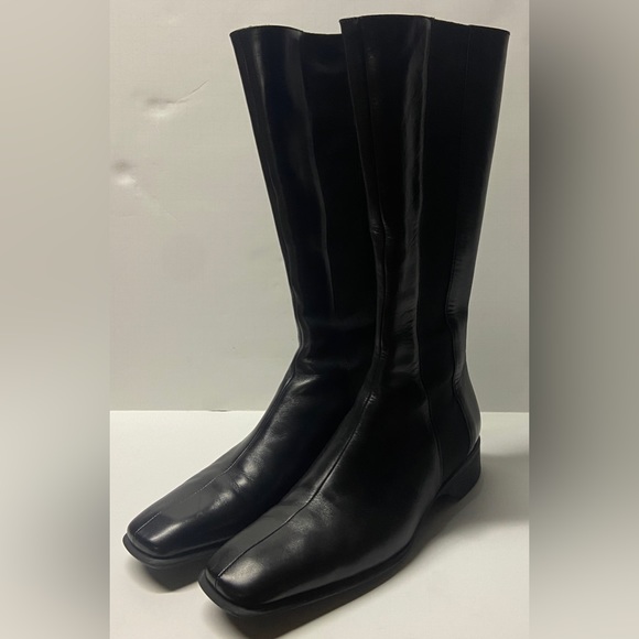 Prada Black Leather mid-calf Boots size 37 - Picture 1 of 7